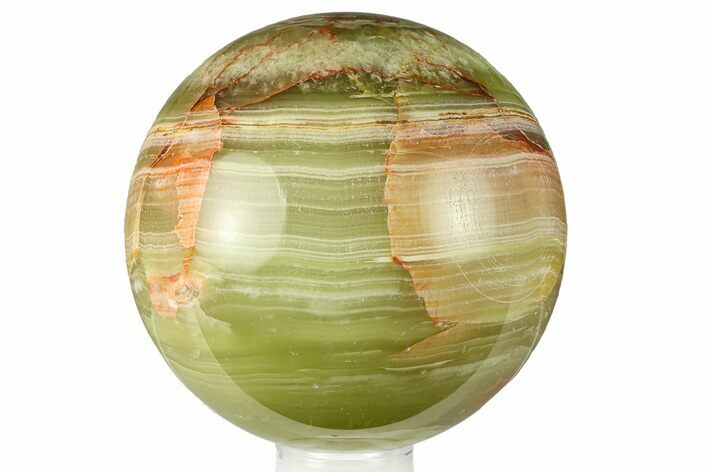 Polished Green Banded Calcite Sphere - Pakistan #301453